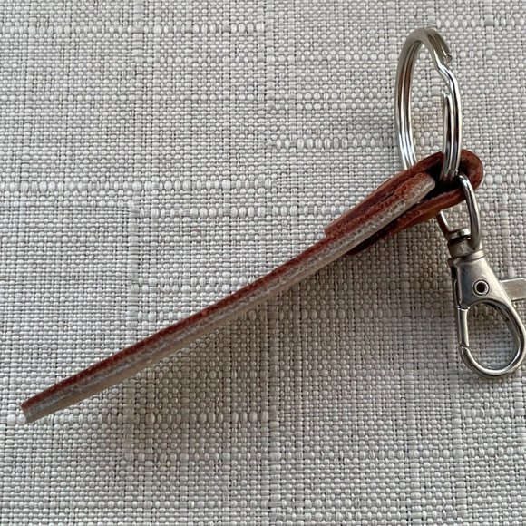 Leather Keychain Brown/Tan Keys Holder Double Sided Key chains Handmade - Picture 7 of 8